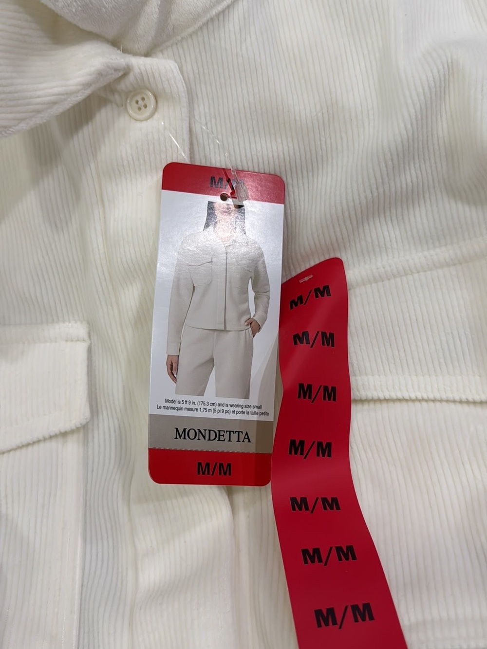 Mondetta Cream Ribbed Blazer Jacket - Cream